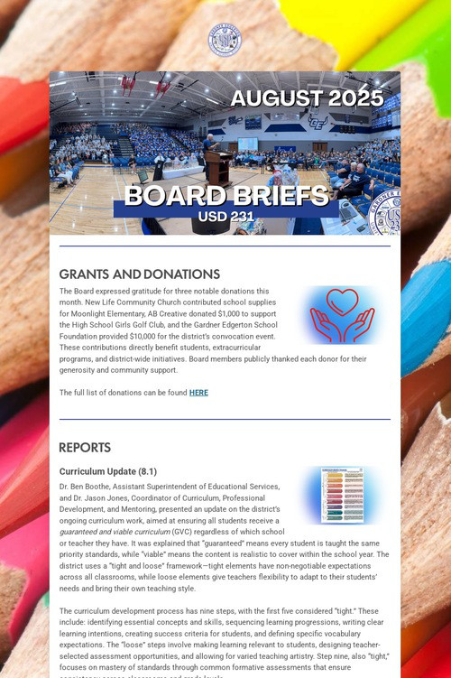 USD 231 Board Briefs