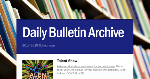 Daily Bulletin Archive