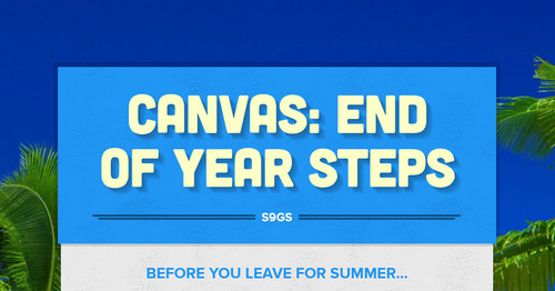 Canvas: End of Year Steps