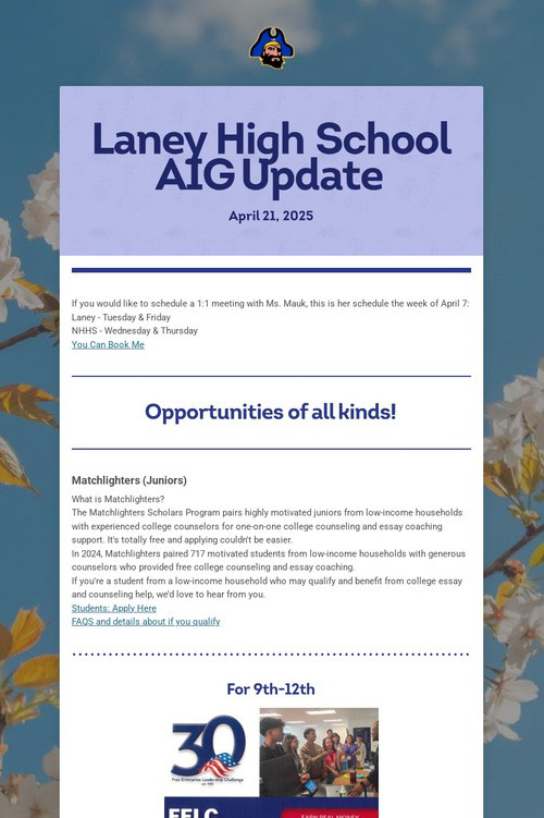 Laney High School AIG Update