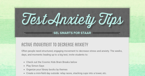 Test Anxiety Tips