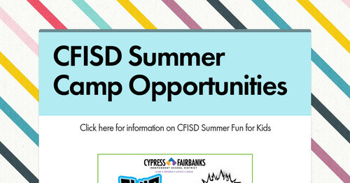 CFISD Summer Camp Opportunities