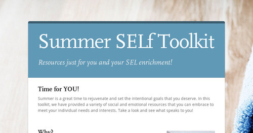 Summer SELf Toolkit