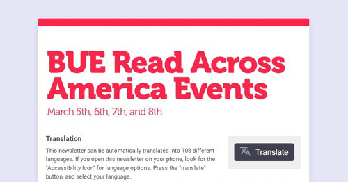 BUE Read Across America Events