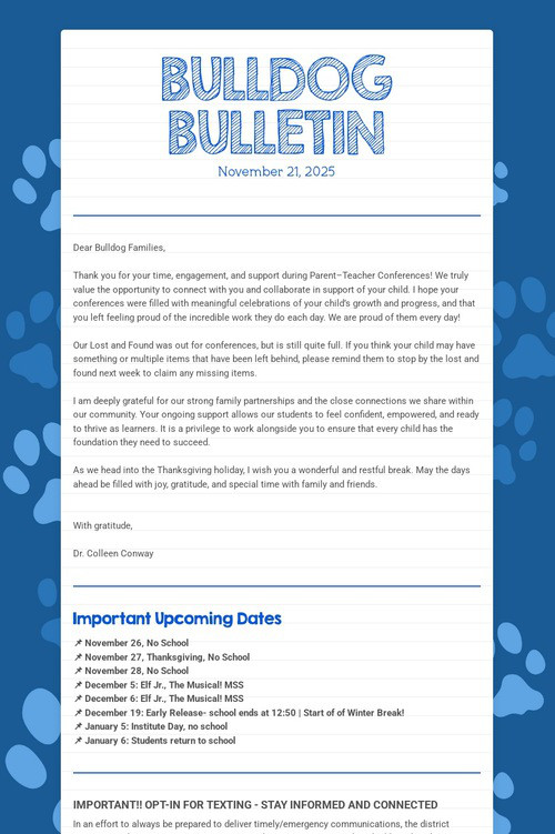 BULLDOG BULLETIN
