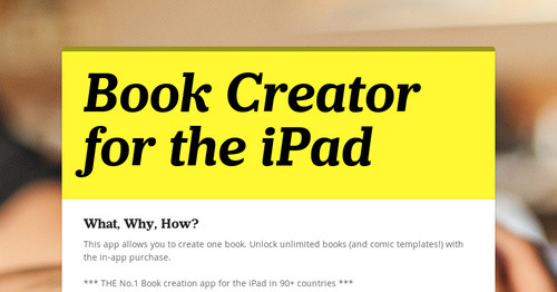 Book Creator for the iPad