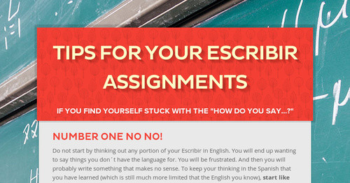 Tips for your Escribir Assignments