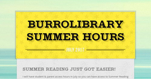 Burrolibrary Summer Hours