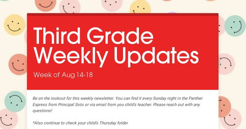 Third Grade Weekly Updates