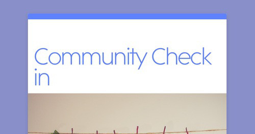 Community Check in | Smore Newsletters