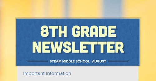 8th Grade Newsletter