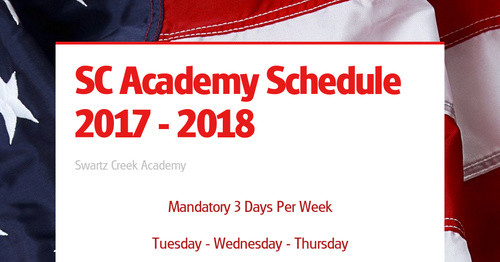 SC Academy Schedule 2017 - 2018
