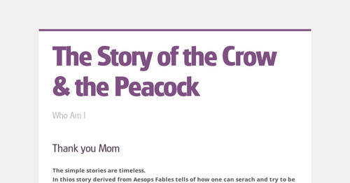 The Story of the Crow & the Peacock