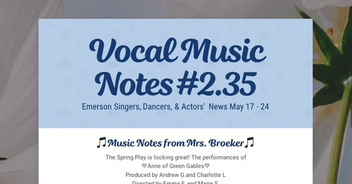 Vocal Music Notes #2.35