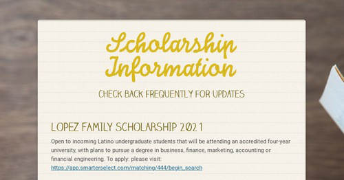 Scholarship & Enrichment Programs