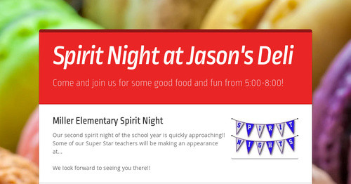 Spirit Night at Jason's Deli
