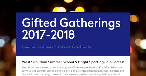 Gifted Gatherings 2017-2018