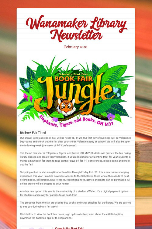 Wanamaker Library Newsletter