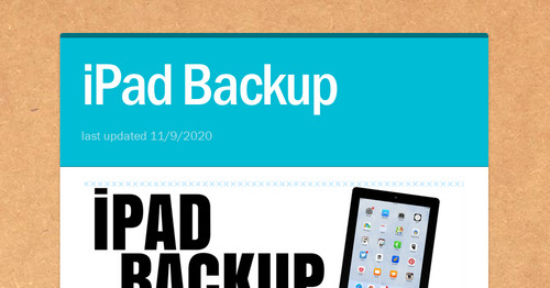 iPad Backup