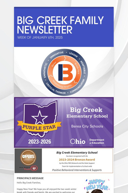 BIG CREEK FAMILY NEWSLETTER