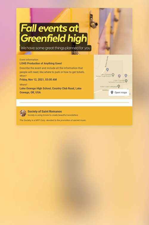 Fall events at Greenfield high