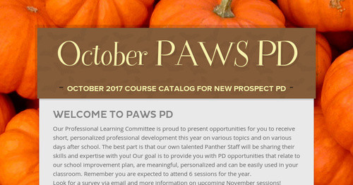 October PAWS PD
