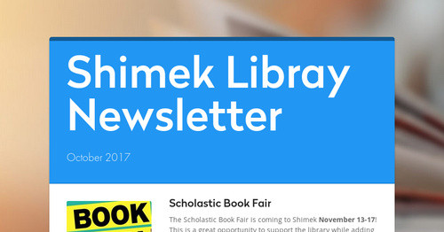 Shimek Libray Newsletter
