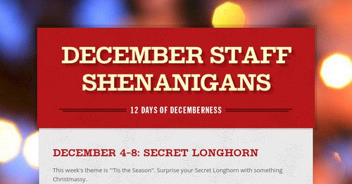 December Staff Shenanigans