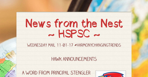 News from the Nest ~ HSPSC ~