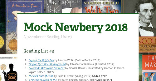 Mock Newbery 2018