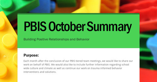 PBIS October Summary