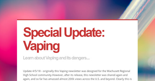Special Update: Vaping