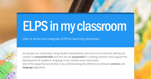ELPS in my classroom