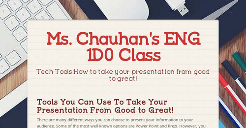 Ms. Chauhan's ENG 1D0 Class