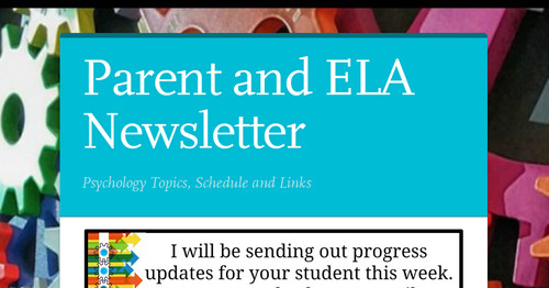 Parent and ELA Newsletter Week 2