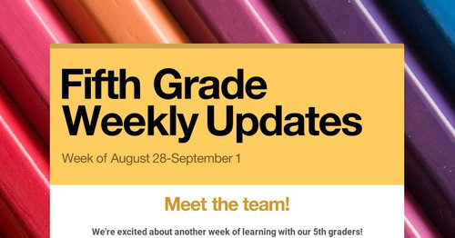 Fifth Grade Weekly Updates