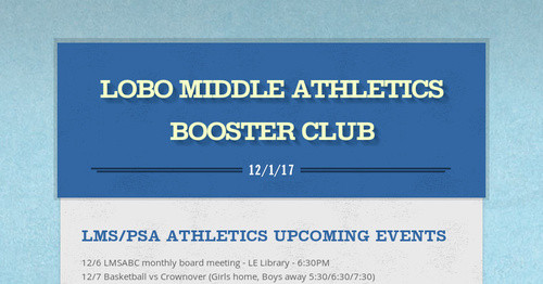 LOBO MIDDLE ATHLETICS BOOSTER CLUB
