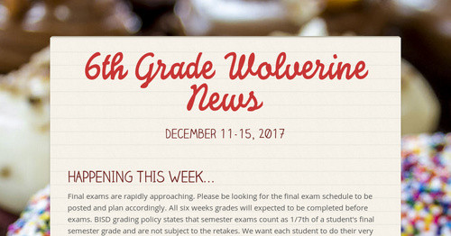 6th Grade Wolverine News