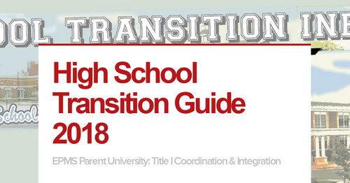 High School Transition Guide 2018