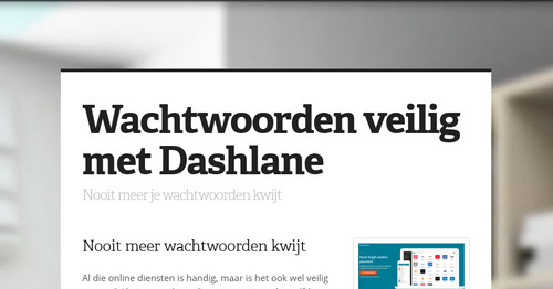 Wachtwoorden veilig met Dashlane