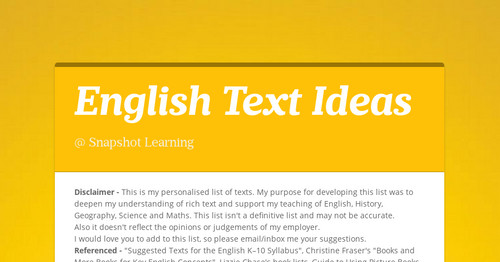 English Text Ideas