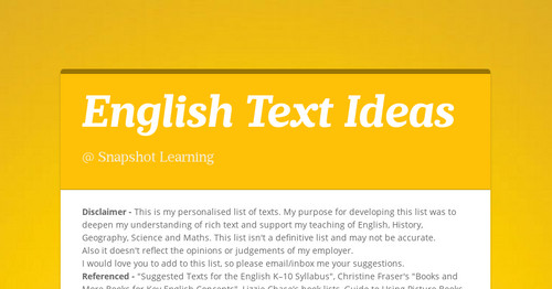 English  Text Ideas