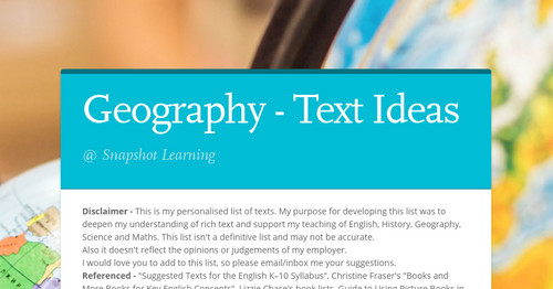 Geography - Text Ideas
