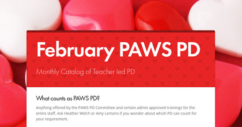 February PAWS PD