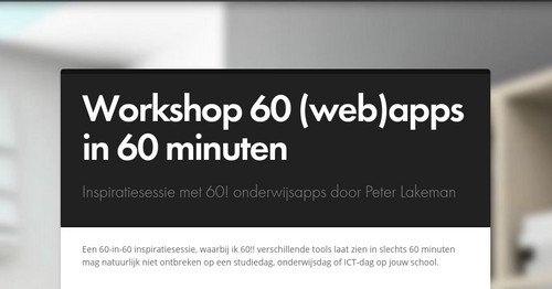 Workshop 60 (web)apps in 60 minuten