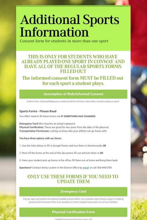 Additional Sports Information