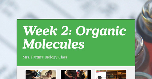 Week 2: Organic Molecules