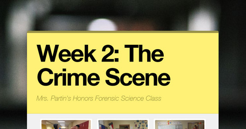 Week 2: The Crime Scene