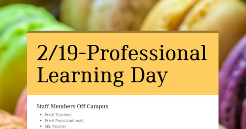2/19-Professional Learning Day