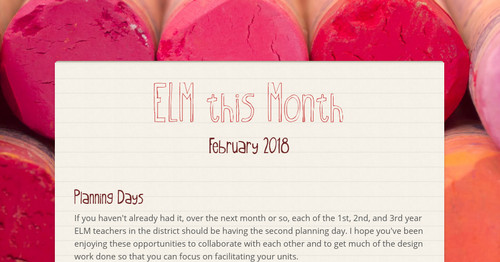 ELM this Month